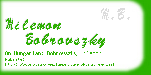 milemon bobrovszky business card